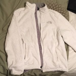 White North Face Zip Up Jacket